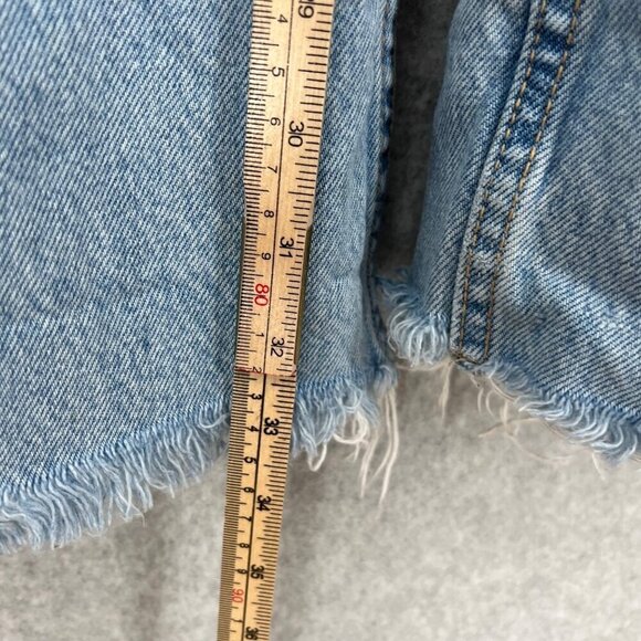 Zara Womens Wide Leg High Rise Jeans Size 6 Light Wash Denim Ripped Distressed - Picture 10 of 11